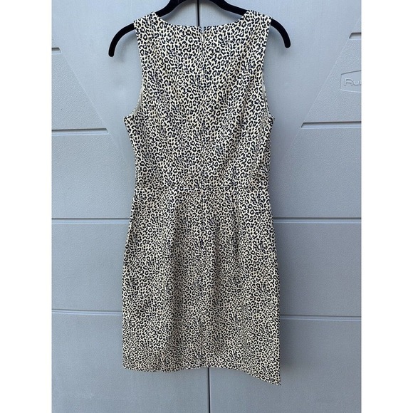 J Crew Leopard Print Sheath Dress Womens Career Work Party Day To Night Sz 4 - Picture 6 of 13